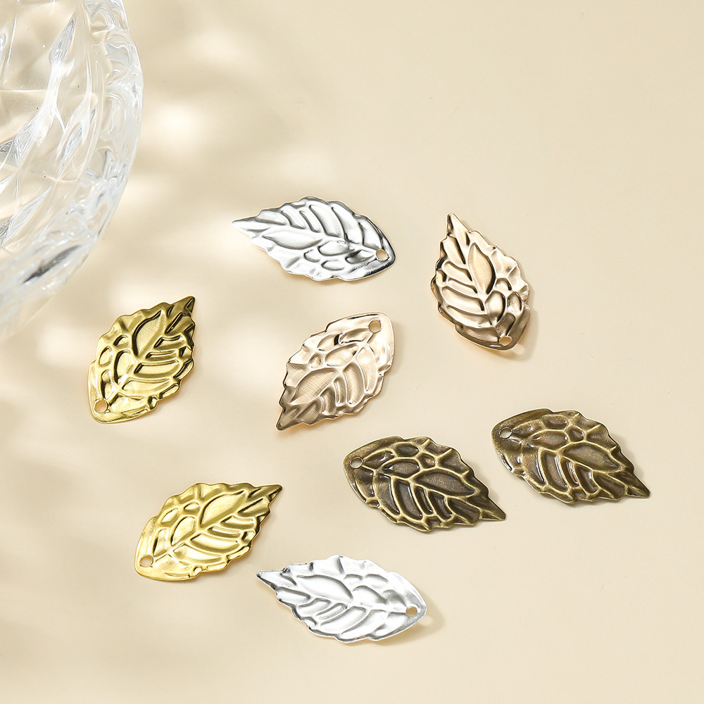 St. kunkka 100 ชิ้นจี้ใบไม้ 10 * 18 มิลลิเมตร Retro Pressed Leaf จี้สําหรับ DIY สร้อยข้อมือสร้อยคอจี้ทํา