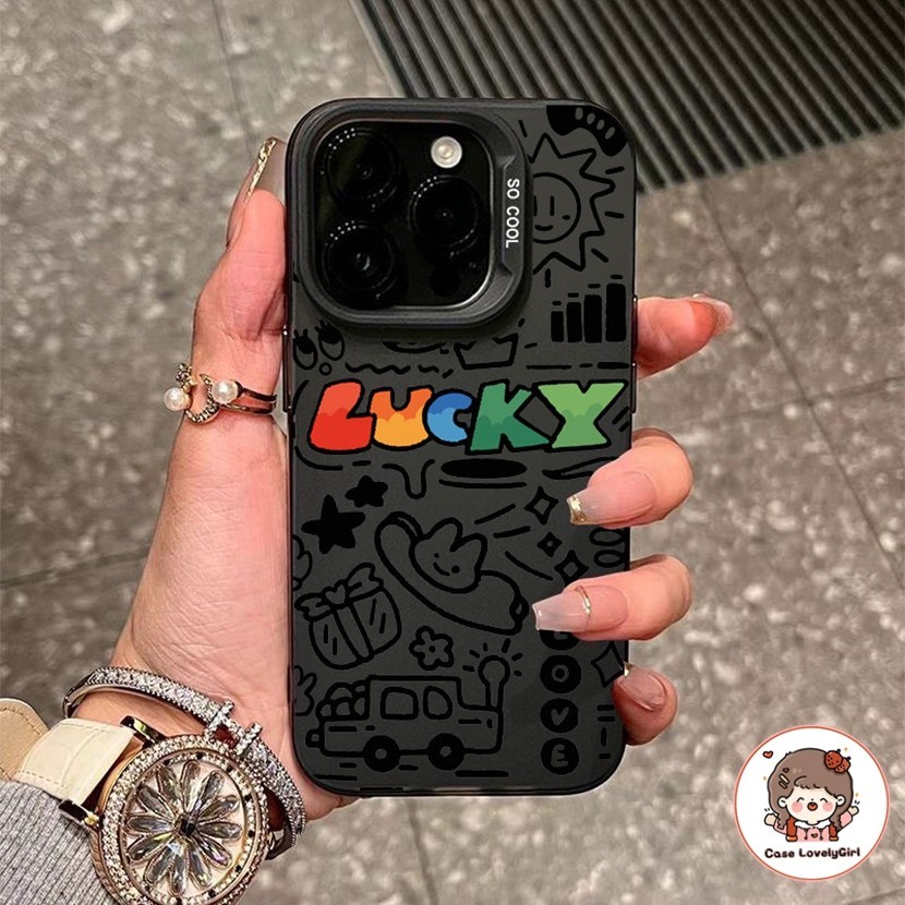 ส่งจากไทย อนิเมะการ์ตูนบรรทัด เคส IPhone 11 16 15 14 13 Pro Max XR พสัส13 12 Pro 7 8Plus SE X Xs Max Hard Case