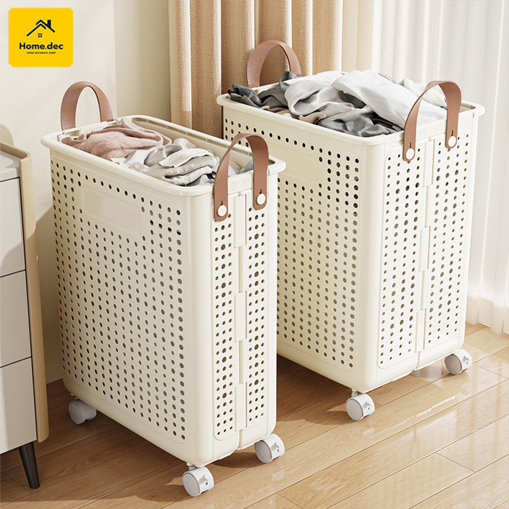 ตะกร้าซักผ้า พลาสติก ตะกร้าผ้า clothes basket ตะกร้าเสื้อผ้าสกปรก พับเก็บได้ อเนกประสงค์ จุเยอะ จัดเก็บเสื้อผ้า