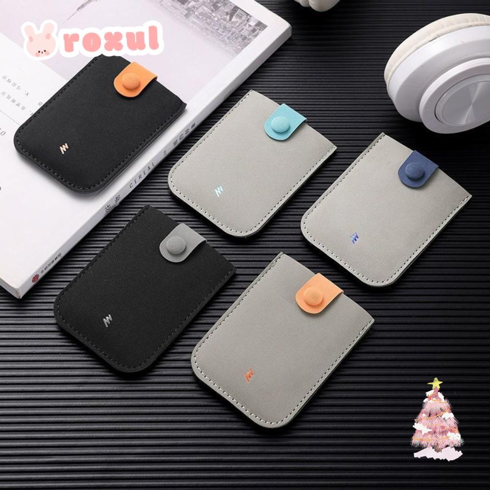 Roxul ID Card Holder, RFID Blocking Laminated ปกปิด Mini Card Wallet, Slim Pull-out Type PU หนัง 4 กระเป๋าการ์ดนามบัตรผู้หญิง