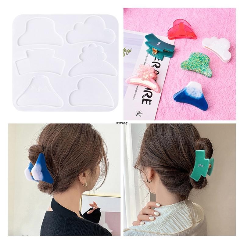 กิ๊บติดผมโลภคลิป UV คริสตัลอีพ็อกซี่แม่พิมพ์ DIY เครื่องประดับเครื่องมือหล่อผม Pin ซิลิโคน Mould