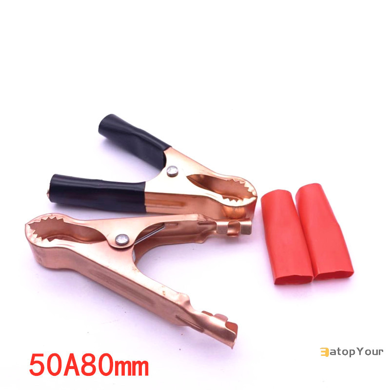 Eatopyour] 2 ชิ้น 30A สีแดง + สีดําจระเข้รถ Caravan Van Test คลิปตะกั่วโปรโมชั่นที่ดีที่สุดคลิปจระเข้เชื่อมต่อปลั๊กใหม่