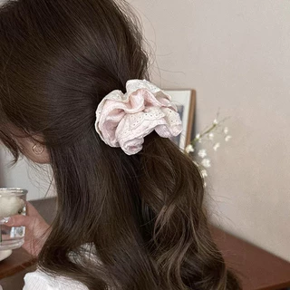 แฟชั่นเกาหลียืดหยุ่นขนาดใหญ่ผมหางม้า Scrunchies ผมผูกเชือกหัวยาง