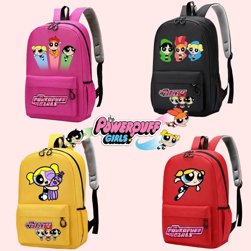 The Powerpuff Girls Classic Anime Printing Colourful Backpack Multi functional Stationery Computer Storage