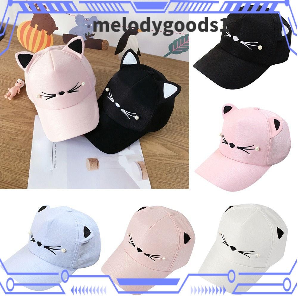 Melodygoods1 หมวกหูแมว หมวกเบสบอลลายการ์ตูนผู้ใหญ่และเด็กกลางแจ้ง