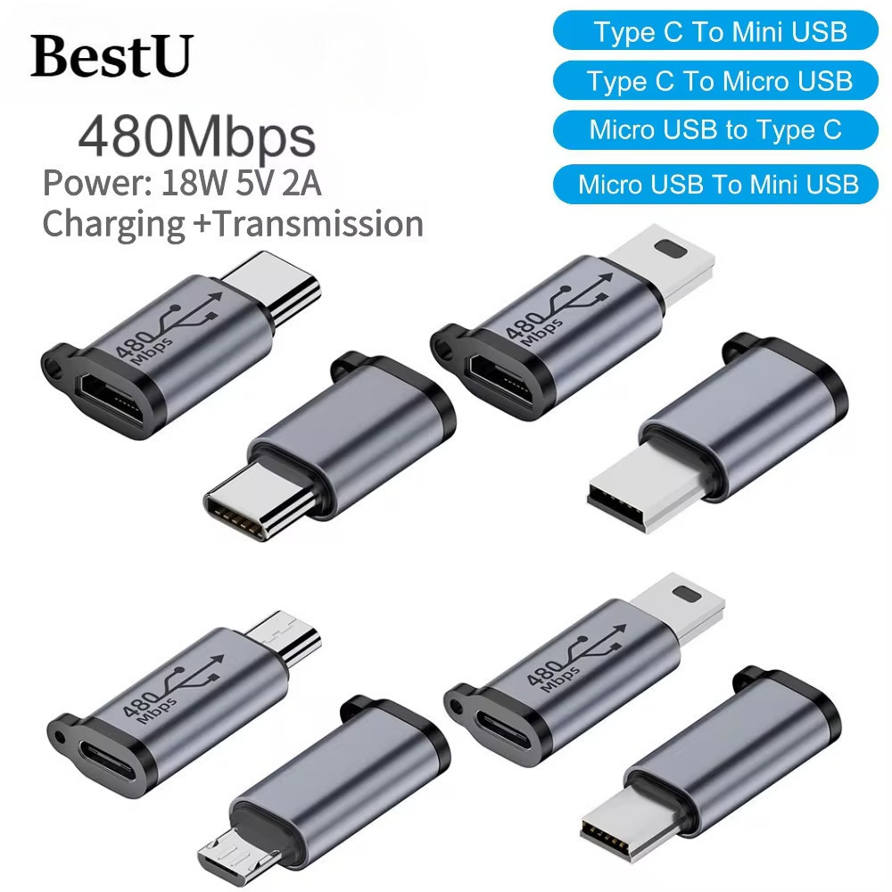 Type C Female to Micro USB/ TypeC Female to Mini USB/ Micro USB Female to Type C/ Micro USB Female t