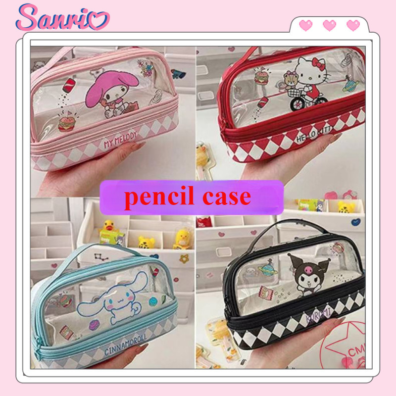 SANRIO กระเป๋าเครื่องเขียนนักเรียน ซานริโอ การ์ตูนน่ารัก มีหูหิ้วเป็นของขวัญให้เพื่อน