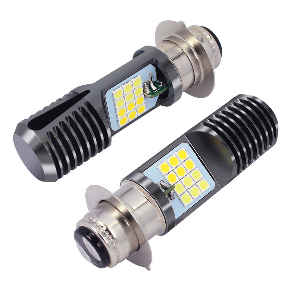 H4 LED ไฟหน้ารถจักรยานยนต์ BA20D P15D 3030 24MSD หลอดไฟ LED Dual สีสีขาวสีเหลือง Plug And Play สําหรับ ATV Moped จักรยาน