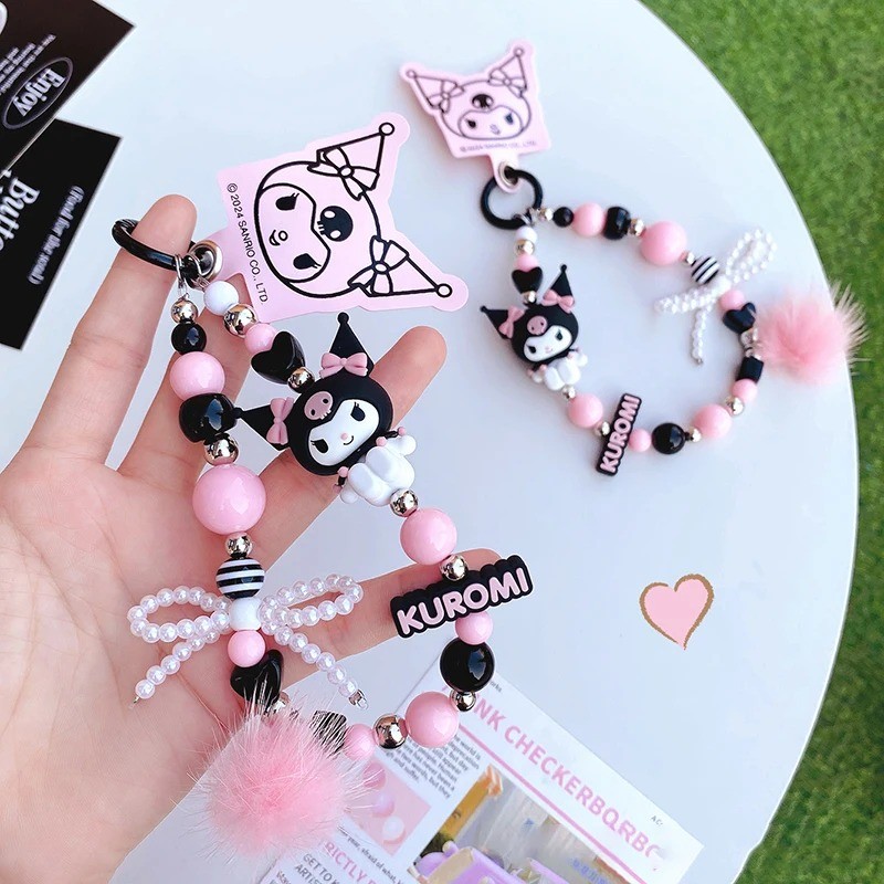 น่ารัก Sanrio Kuromi โทรศัพท์ Chain Kawaii My Melody อะนิเมะนักเรียนตกแต่งจี้ของเล่นสาว