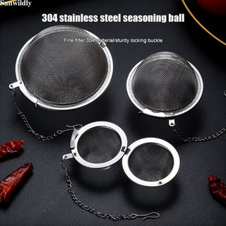 [sanwildly]Thép không gỉ 304 Bóng lưới lọc trà gia vị inox tiện lợi