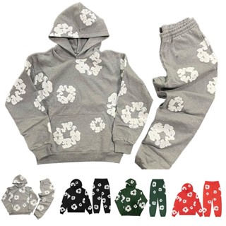 Mens Harajuku Gothic Pullover Hoodie กางเกง Y2K Hip-hop Swea…