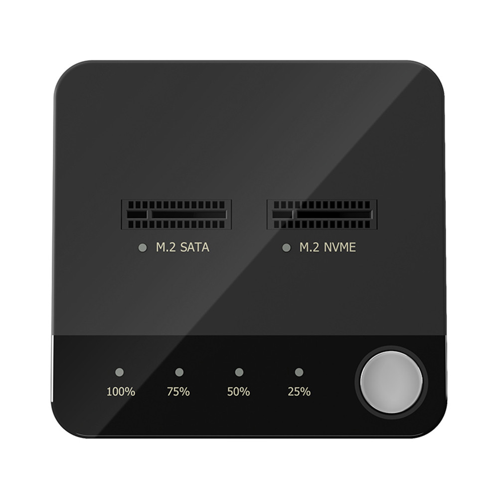 M.2 SATA/NVMe Dual-Bay Hard Drive Docking Station Clone Duplicaotr Offline Clone M.2 Mudr การส่งข้อม
