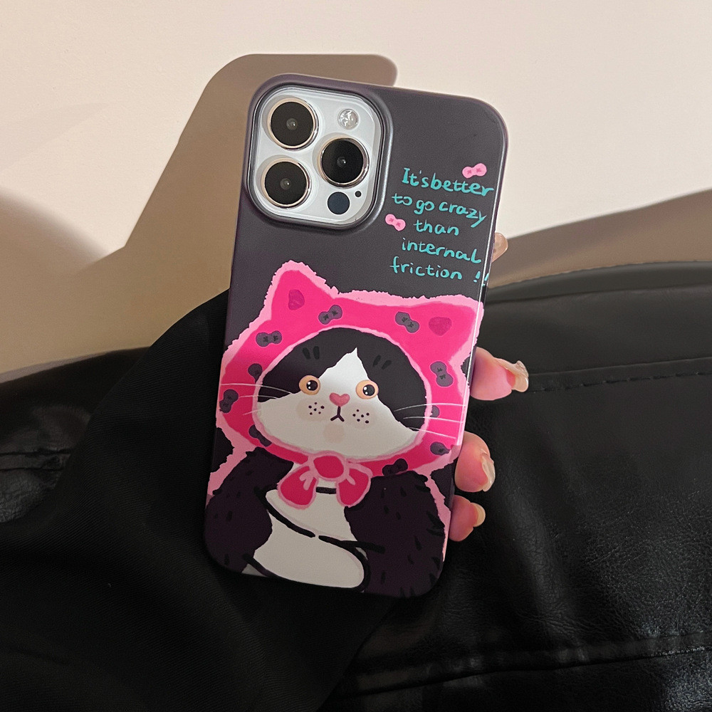 Ins แมวดําซิลิโคนนุ่มสีดํากรณี Anti-Fall เคสโทรศัพท์สําหรับ iPhone 16 Promax 15 Promax 12 13 Mini 14plus 11 Pro Max X XS XR XS Max 7 8 plus Se2020