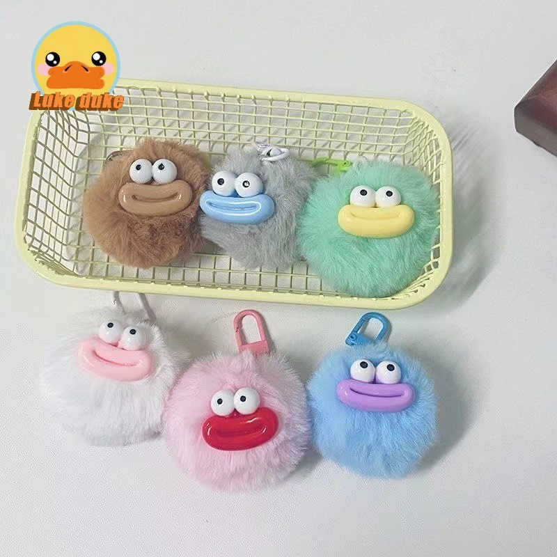 พร้อมส่ง พวงกุญแจ จี้การ์ตูนไส้กรอก ปากบอล ขนนิ่ม สําหรับตกแต่งกระเป๋าเป้สะพายหลัง รถยนต์ ของขวัญคริสต์มาส
