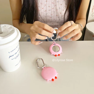 ปลอกเคส AirTagสําหรับแมวApple Tag GPS Protectorพร้อมพวงกุญแจAnti-Fall Anti-Lossแหวนซิลิโคนนุ่มการ์ตูนเทนนิส