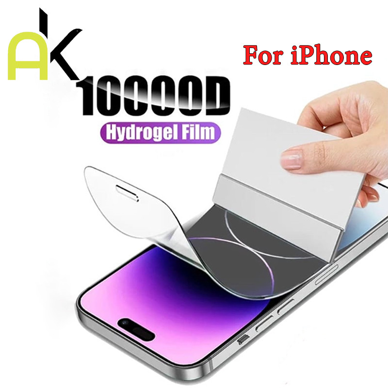 AK ฟิล์มไฮโดรเจลแบบเต็มจอ เหมาะสำหรับ IPhone  11 12 13 14 15 16 17 Pro Max 6 7 8 Plus XS Max XR SE2020 SE 2022