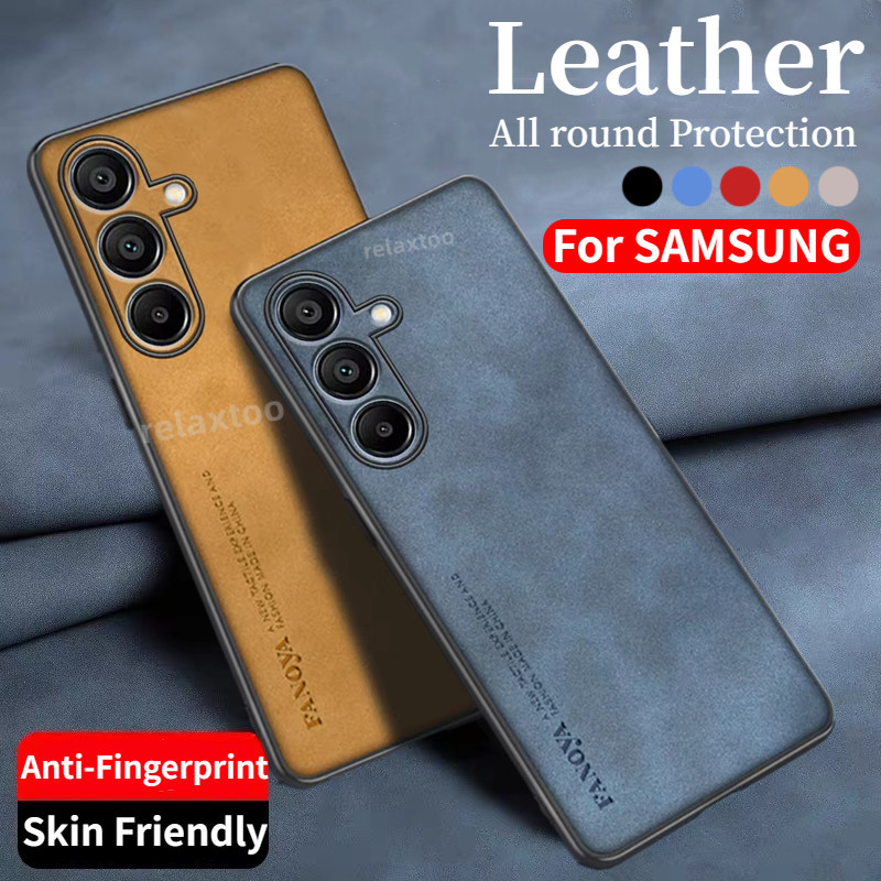 SAMSUNG หรูหราหนังแกะหนังปลอกสําหรับSamsung Galaxy A07S A17 A27 A37 A57 A06 A26 A36 A56 A16 GalaxyA17 5G Matteซิลิโคนนุ่มบางเคสโทรศัพท์กันกระแทกป้องกันปกหลัง