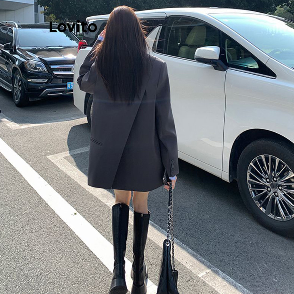 Lovito เสื้อเบลเซอร์แยกกระโหลกสำหรับผู้หญิง LNA75338