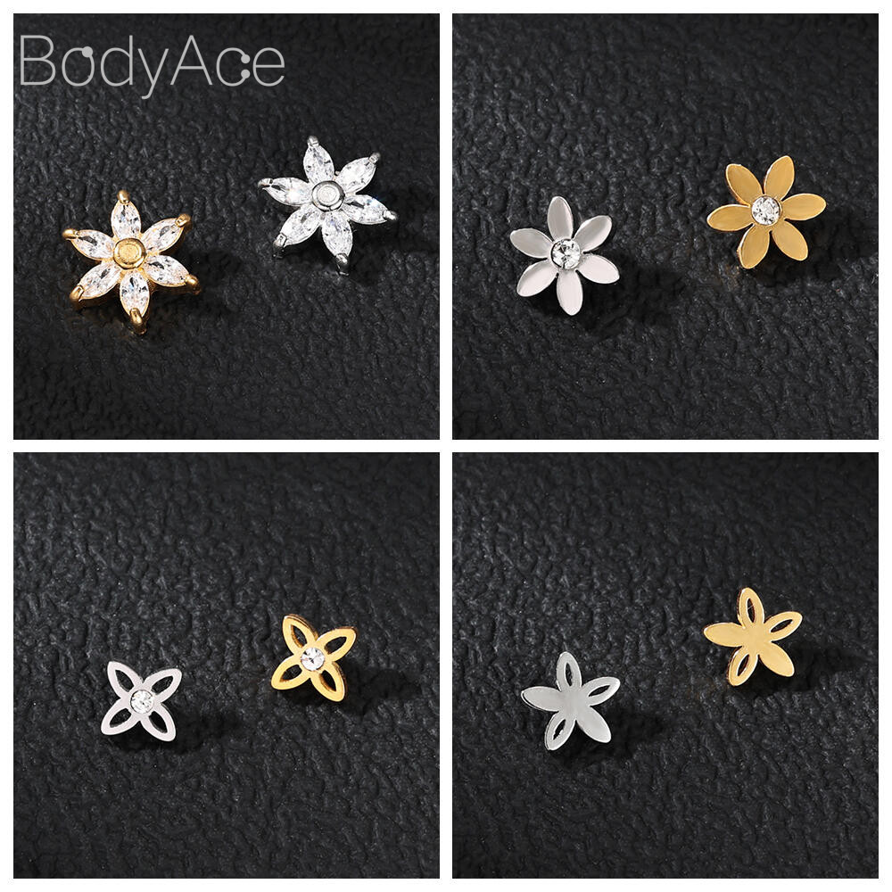 Bodyace 1 Pc อุปกรณ์เสริมสแตนเลส 16G Skin Diver อุปกรณ์เสริมผีเสื้อ Dermal Anchor อุปกรณ์เสริม Silver Microdermal เจาะอุปกรณ์เสริม - รูปที่ 5