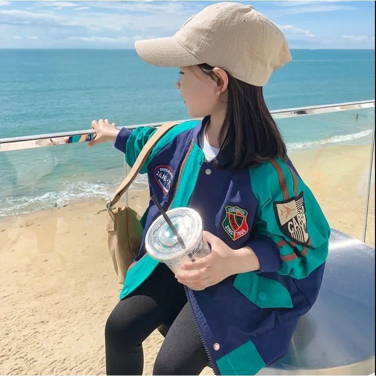 เบสบอลเครื่องแบบสาวหลวมเสื้อสเวตเตอร์ถักสบายๆ