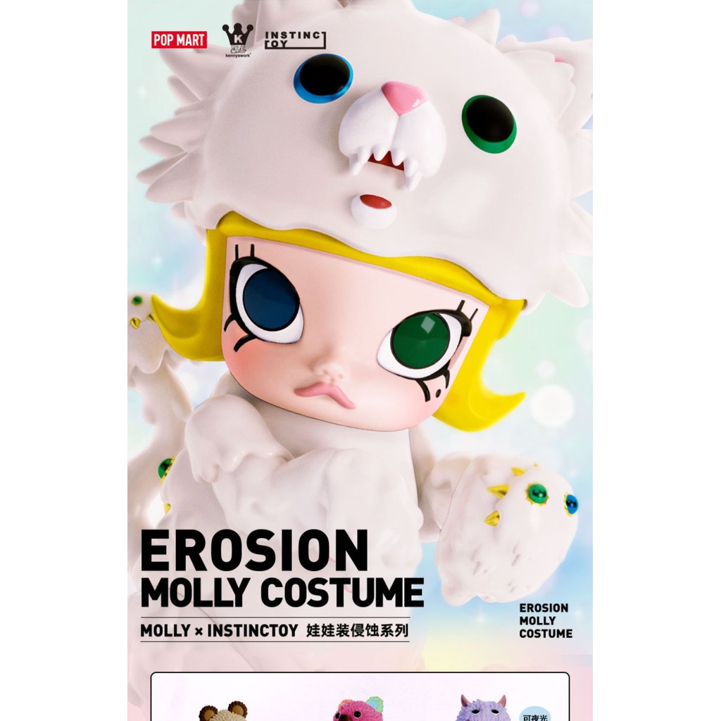 [รุ่นพิเศษ] ของแท้ 100%, POPMART POPMART Molly Okubo Babydoll Erosion Series Mystery Box Figure Girl Gift อินเทรนด์เล่นตกแต่งของเล่น