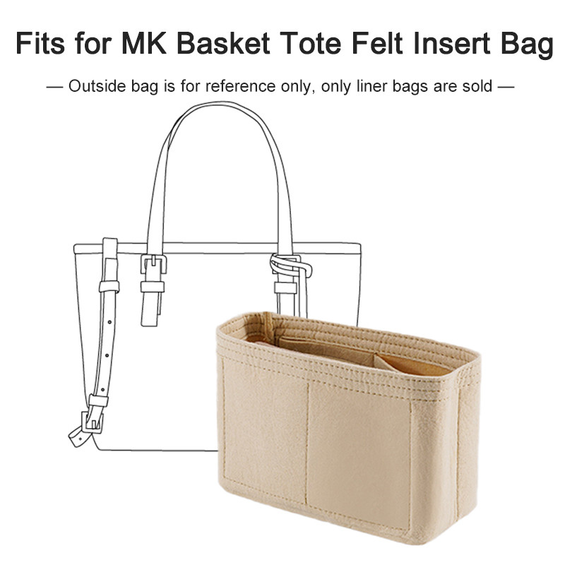 Felt กระเป๋าภายในสําหรับ MK ตะกร้า Tote Bag Liner Travel ใส่ Organizer กระเป๋าถือกระเป๋าขนาดใหญ่ Liner กระเป๋าเครื่องสําอางแบบพกพากระเป๋าถือ Felt