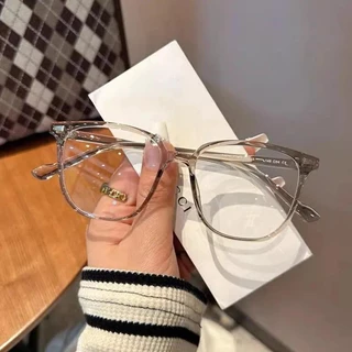 👓แว่นสายตาสั้น👓 -25~575° ป้องกันแสงสีฟ้า กรอบแว่นทรงกลม แว่นตาแฟชั่นสไตล์เกาหลี 041