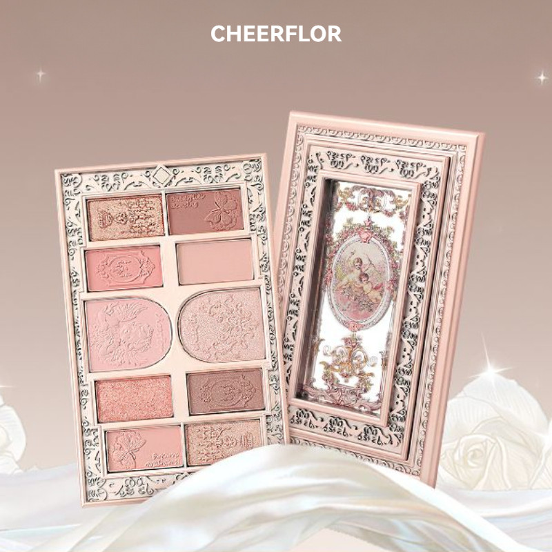 CHEERFLOR พาเลทอายแชโดว์ นางฟ้าตัวน้อย กรอบรูป พาเลทอายแชโดว์ ไฮไลท์ บลัชออน คอนทัวร์ 3 ใน 1 เดียว