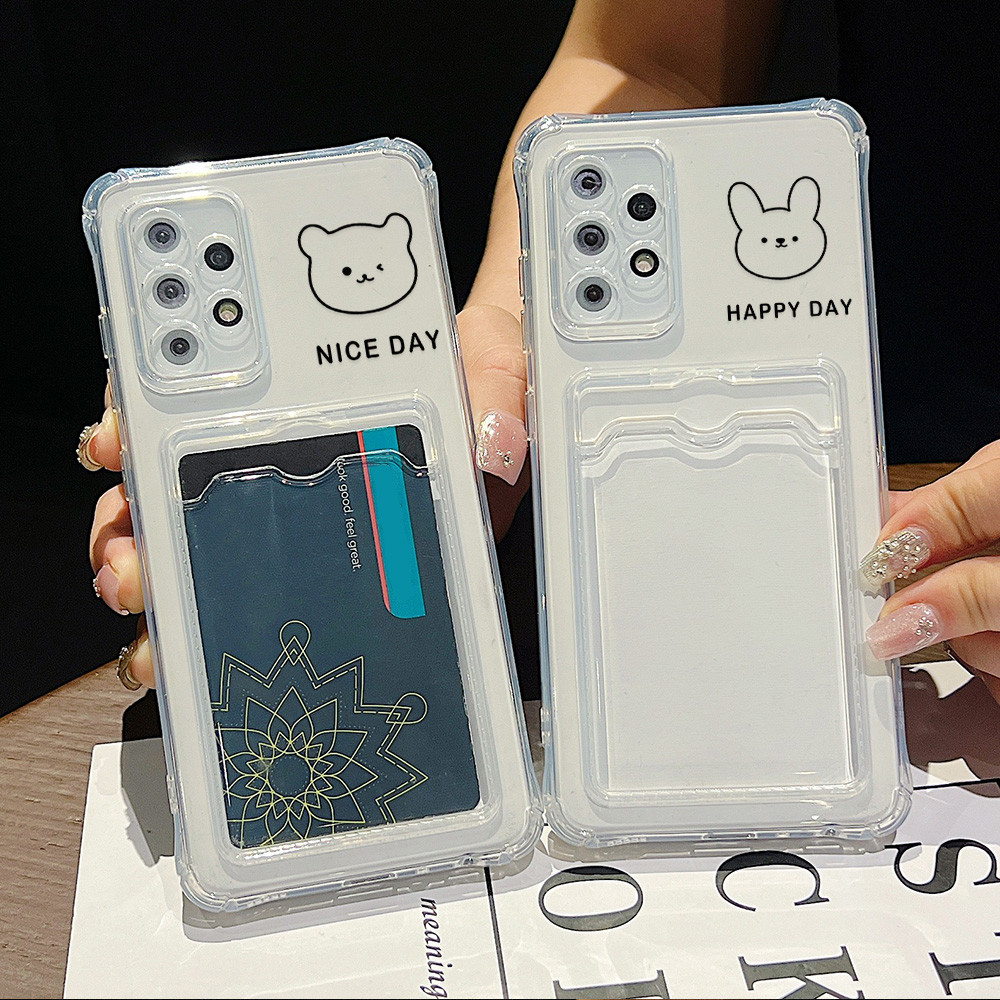 Card Holder TPU เเคสทรศัพท์ For Samsung A52s A54 5G A55 A34 A15 A05 A05S A35 A53 A25 A13 A12 A73 A72 A33 A32 A24 A22