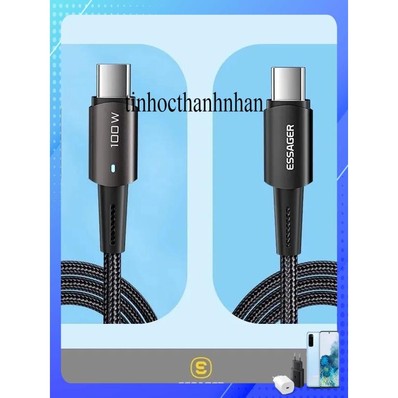 สายชาร์จ Essager Type C to Type C 60W 100W สําหรับโทรศัพท์คอมพิวเตอร์ .......