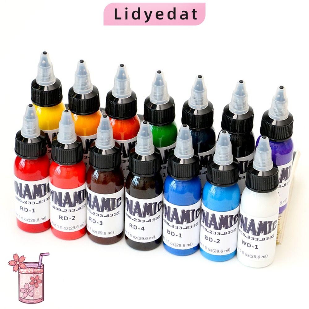 หมึกสัก LIDYEDAT165 ฝึกสัก 30ML สีขาว/ดํา/น้ําตาล/แดง/เขียว/ม่วง/ชมพู