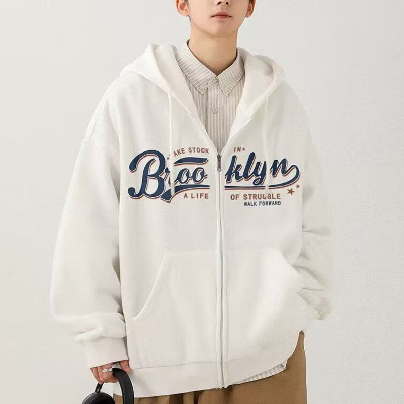 ม-5เอ็กแอล แฟชั่นลําลองคู่หลวมขนาดบวกคาร์ดิแกนคลุมด้วยผ้าเสื้อกันหนาวผู้ชาย