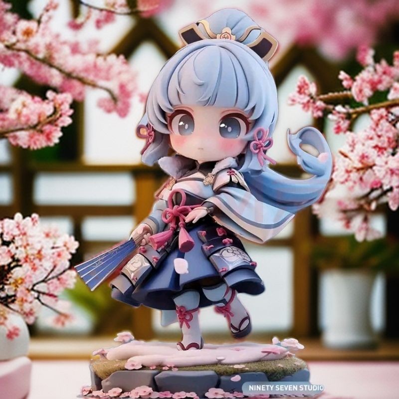 Mihoyo Genshin Impact Kamisato Ayaka รูป Mini สาว Nendoroid Collection Action 1/9 อะนิเมะของเล่นรถสํานักงานตกแต่งบ้านตุ๊กตา PVC รุ่นสําหรับเด็กของขวัญวันเกิดเครื่องประดับ