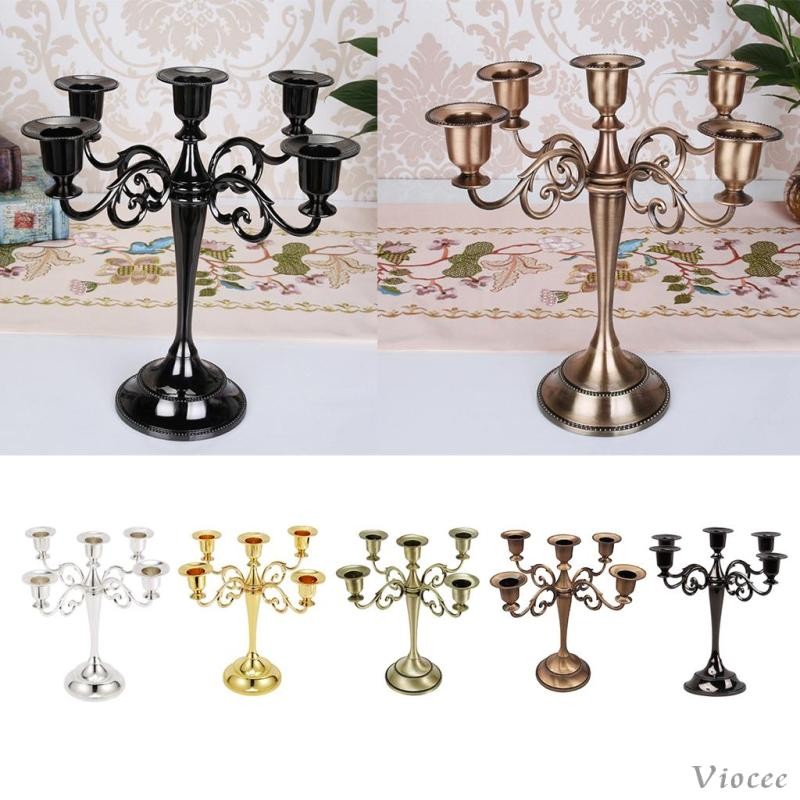 [Viocee] เชิงเทียน Candelabra โลหะ 5 อัน 10 งานแต่งงาน