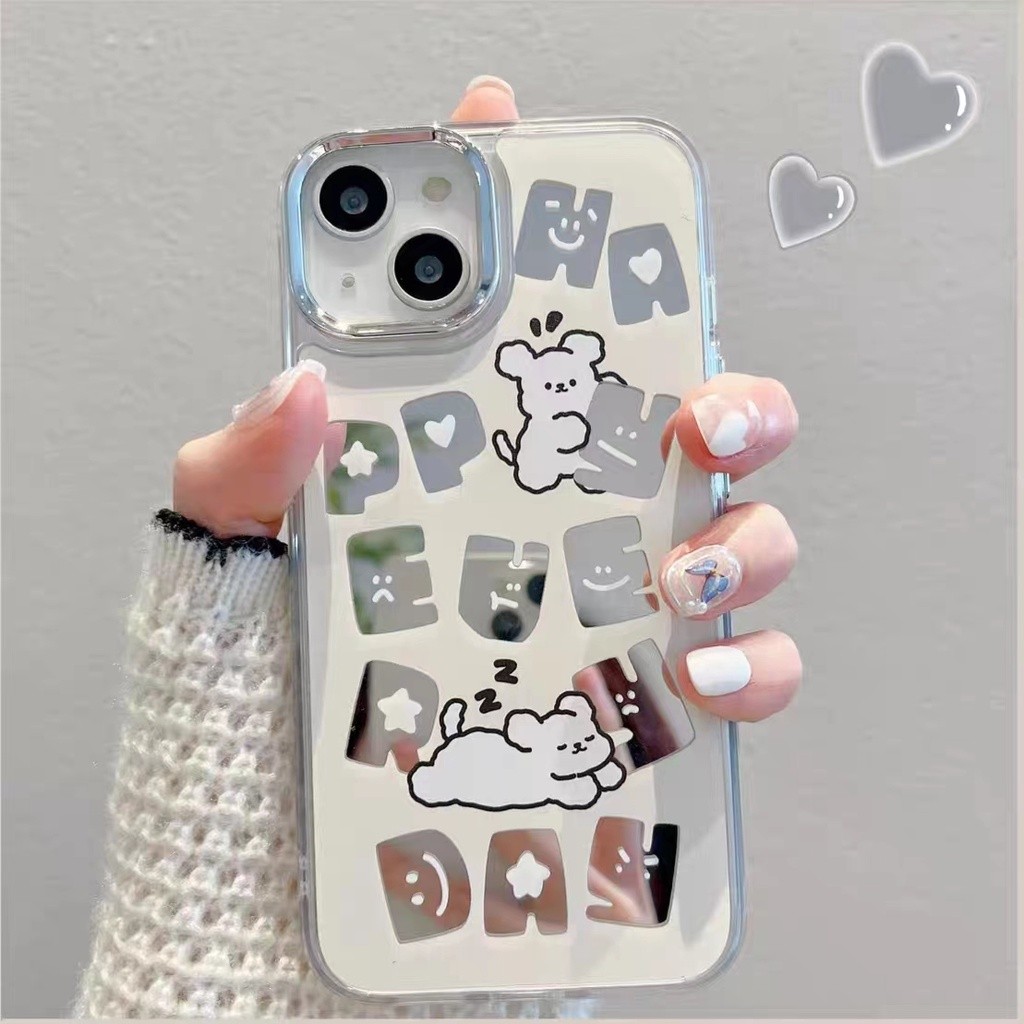 กระจกแต่งหน้านุ่มโปร่งใสกรณี Anti-Fall เคสโทรศัพท์สําหรับ iPhone 16 Promax 15 Promax 12 13 Mini 14plus 11 Pro Max X XS XR XS Max 7 8 plus Se2020