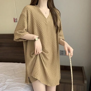 [เสื้อยืดผู้หญิง] (40-150 กก.) Plus Size เสื้อยืดพลัสไซส์ แขนสั้นธรรมดา ทรงหลวม เสื้อโอเวอร์ไซส์ แฟชั่นสไตล์เกาหลี สวมใส