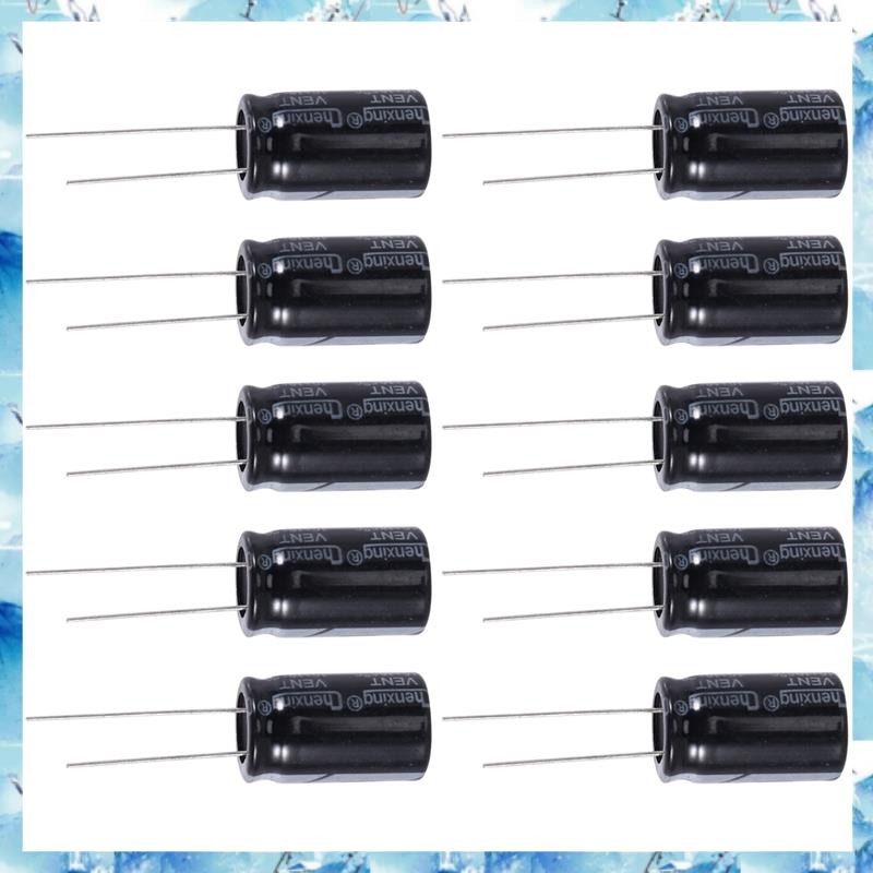 [ ] 10 ชิ้น 22uF 400V 105C Radial Electrolytic Capacitors สีดํา 13 มม. x 21 มม.