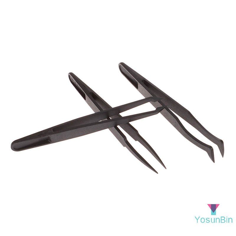 Yosunbin] 1 PC เครื่องมือซ่อมนาฬิกา Antistatic แหนบคาร์บอนไฟเบอร์ตรง El ที่จับพลาสติกติดตั้งแหนบทํางานสําหรับช่างซ่อมนาฬิกาใหม่