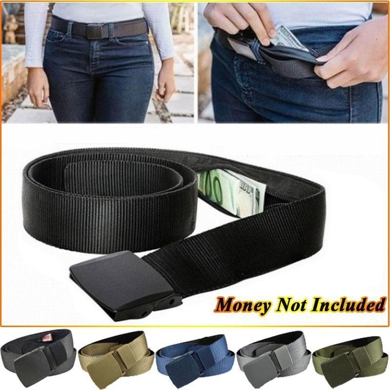 1pc Travel Cash Anti Theft เข็มขัดเอวกระเป๋าผู้หญิงแบบพกพาซ่อนเงินเข็มขัดกระเป๋าสตางค์เอวแพ็คผู้ชาย Secret Hiding เข็มขัด
