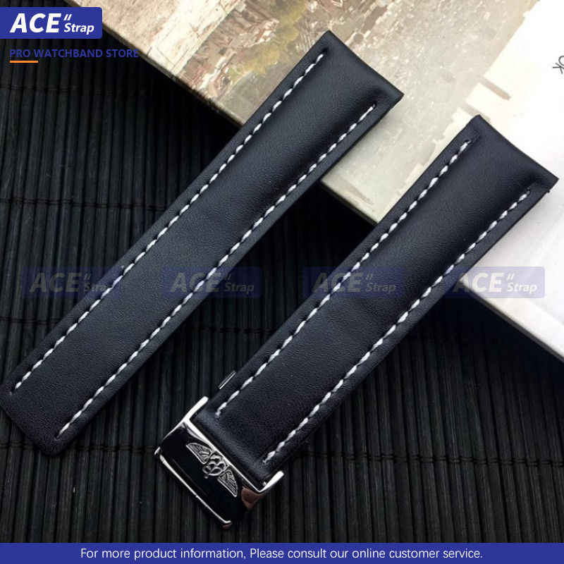 เหมาะสำหรับสายหนังแท้ Breitling 20mm 22mm 24mm เหมาะสำหรับ Avengers Rogue Superocean Heritage Colt Skyracer