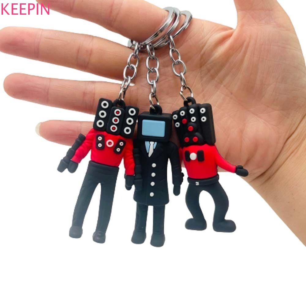 Keepin อะนิเมะ Skibidi พวงกุญแจห้องน้ํา, Skibidi ห้องน้ําทีวี Man Camara Man Skibidi Dop ของเล่นจี้,