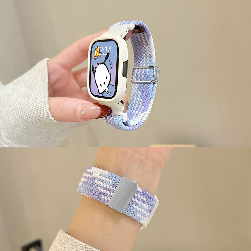 สําหรับ Xiaomi Redmi Watch 4 3 Active Redmi Watch 3 2 Lite Mi Watch Lite สมาร์ทวอท์ชสร้อยข้อมือหัวเข็มขัดแม่เหล็กนาฬิกาสายไนลอนถักพร้อมเคสป้องกัน