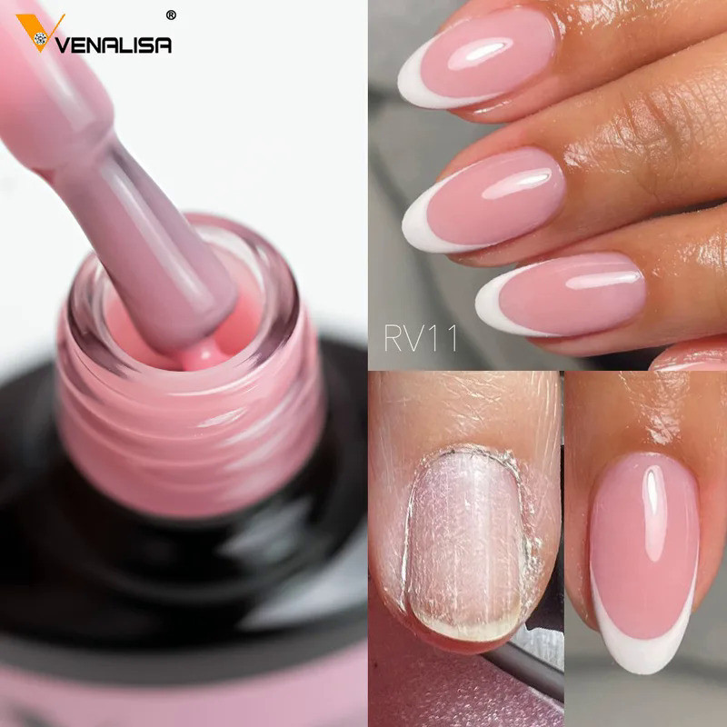VENALISA Rubber Base Coat Color Nail Gel Polish Jelly Semi Transparent French Nail Camouflage Soak o