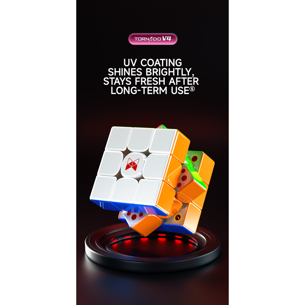 Qiyi x Man Tornado V4 Maglev 24ปรับเพียง8 Cube 3x3x3 Speed Cube Pioneer UV เคลือบ3โดย3 Budget Cube ป
