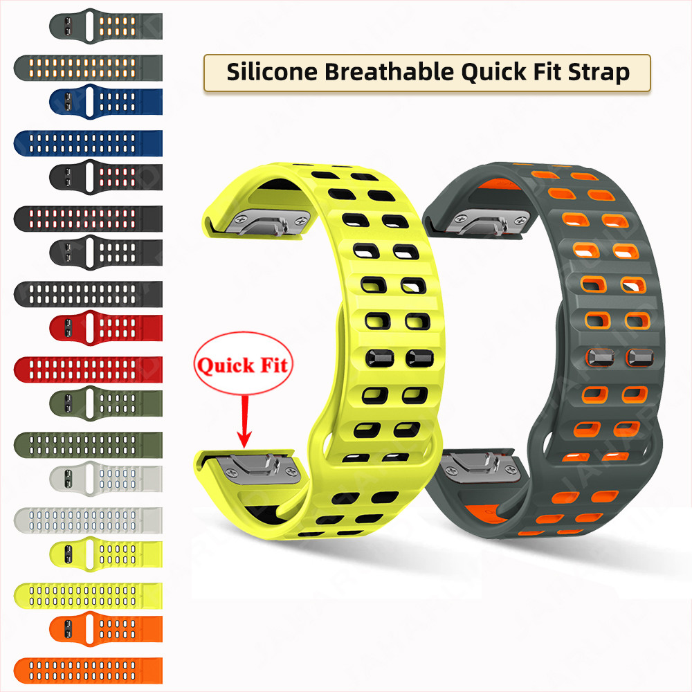 22 มม.26 มม.สายคล้องคอซิลิโคน Breathable สายรัดข้อมือกีฬา Quick Fit สําหรับ Garmin Fenix 8 47 มม.51 