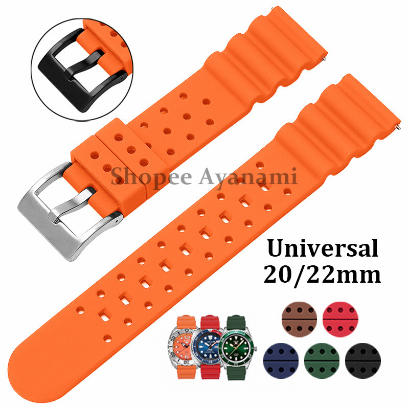 20mm 22mm ยางซิลิโคนสายคล้องคอนุ่มสากลสร้อยข้อมือผู้ชายและผู้หญิงสายรัดข้อมือกีฬากันน้ำสายคล้องคอ