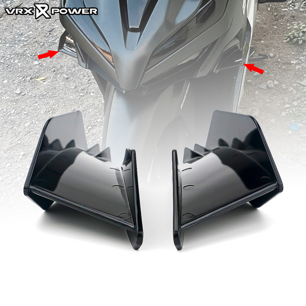 Universal Aerodynamic Wing ABS ด้านหน้า Fairing Airflow Fixed Winglet สําหรับ EXCITER150 FORZA350 NINJA400 CBR650