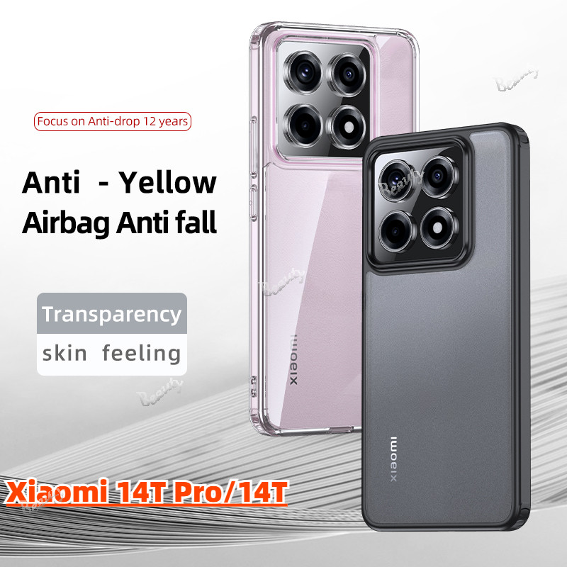 สําหรับ Xiaomi 14T Pro 14TPro Xiaomi 14 T Ultra Xiaomi14TPro 4G 5G 2024 คริสตัลล้างปลอก Hard PC กันกระแทกกล้องป้องกันกรณี Matte โปร่งใส 14T Xiaomi 13T Pro
