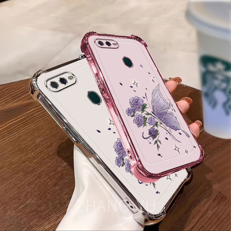 เคส OPPO A5S A7 A12 F9 Pro A11k เคสโทรศัพท์ซิลิโคนป้องกันสี่มุม CHD