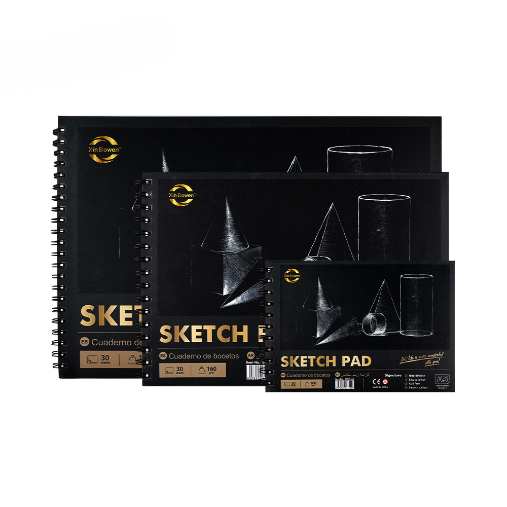 30 แผ่น Sketchbook A5/A4/A3 Spiral Bound Sketch Pad, กระดาษฟรีกรด (160gsm) , เหมาะสําหรับผู้เริ่มต้น, ศิลปินและมืออาชีพภาพวาด Sketching